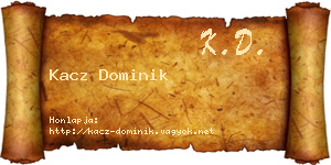Kacz Dominik névjegykártya