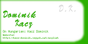 dominik kacz business card
